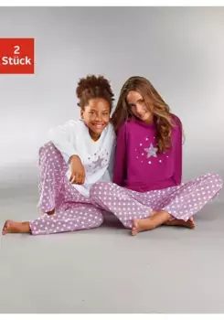 Пижамы petite fleur (комплект, 4 шт., 2 шт.), модный звездный принт на рубашках и брюках, белый