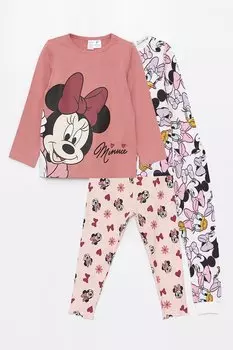 Пижамы с принтом, 2 пары Lc Waikiki, фиолетовый