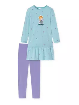 Пижамы Schiesser Girls World, аква/фиолетовый