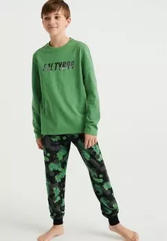 Пижамы WE Fashion, зеленый
