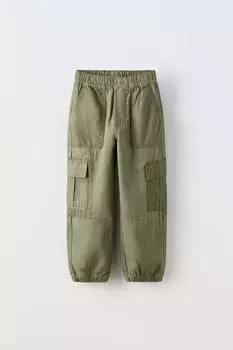 Плэчворк брюки ZARA, хаки