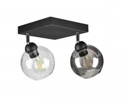 Плафон, потолочный светильник с 2 источниками света, плафоны, 2x E27, LED, прозрачный, медовый, черный, золотой kiki design