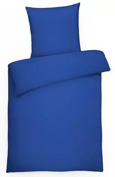 Plain Mako Satin Bed Linen 155x220 Royal Blue Plain Blue Bed Linen 155x220 - Пододеяльник из чесаного хлопка Carpe Sonno