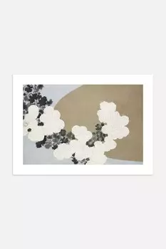 Плакат «цветение момоёгусы» Postery, 50x70 см, бежевый