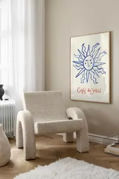 Плакат кафе дю солей Postery, 70x100 см, бежевый