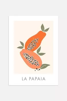 Плакат «ла папайя» Postery, 30x40 см, оранжевый