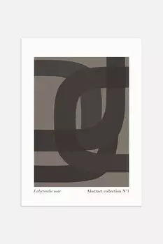 Плакат "лабиринты нуар" Postery, 50x70 см, белый