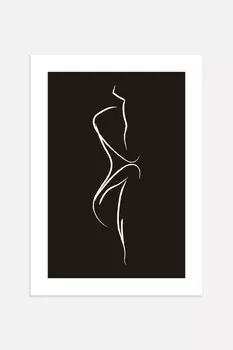 Плакат линии мышления Postery, 50x70 см, черный