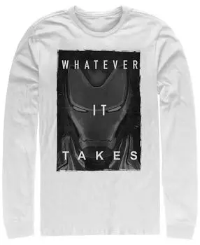 Плакат marvel men's avengers endgame железный человек чего бы это ни стоило, футболка с длинным рукавом Fifth Sun, белый