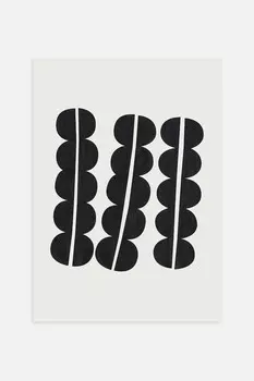 Плакат с брусникой Postery, 50x70 см, серый