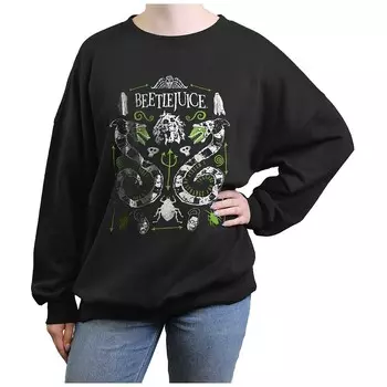 Плакат с изображением песчаных червей для юношей Beetlejuice, флисовый флисовый рисунок Licensed Character, черный