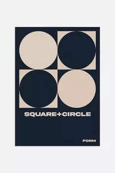 Плакат с квадратным кругом Postery, 50x70 см, черный