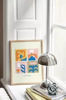 Плакат "вырасти что нибудь цветы" Postery, 30x40 см, розовый