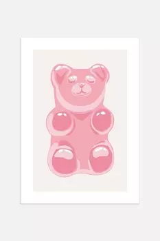 Плакаты с мармеладными мишками Postery, 50x70 см, розовый