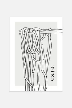 Плакаты с рамэном Postery, 50x70 см, серый