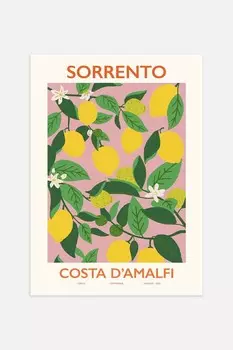 Плакаты сорренто Postery, 50x70 см, желтый