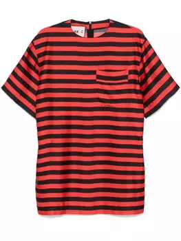 Plan C атласное платье мини в полоску, красный