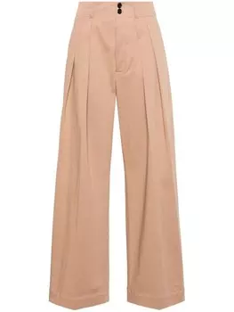 Plan C брюки палаццо с завышенной талией, нейтральный цвет