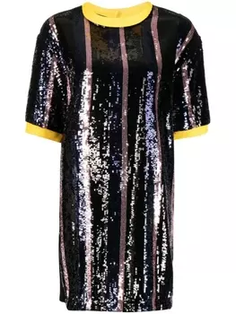 Plan C длинная футболка с пайетками, синий