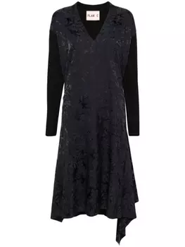 Plan C драпированное платье миди, синий