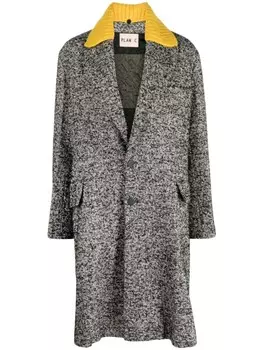 Plan C однобортный пальто со съемным воротником, черный