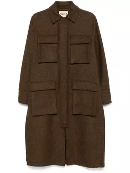 Plan C пальто с узором в елочку, коричневый