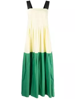 Plan C платье макси со складками, нейтральный цвет