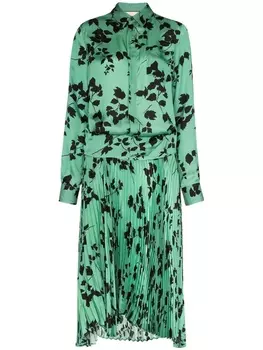 Plan C платье-рубашка миди с принтом, зеленый