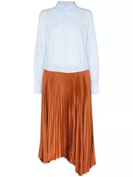 Plan C платье-рубашка с плиссировкой, синий