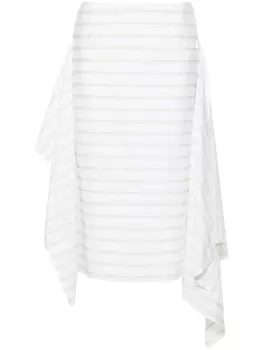 Plan C поплиновая юбка в полоску, зеленый