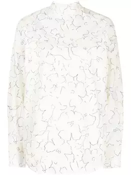 Plan C рубашка с цветочным принтом, белый