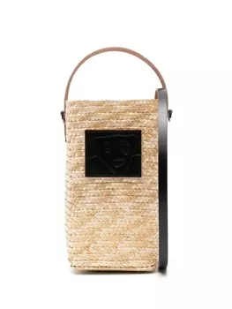 Plan C соломенная сумка-ведро Pili and Bianca, нейтральный цвет