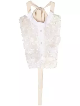 Plan C топ с вырезом халтер и пайетками, белый