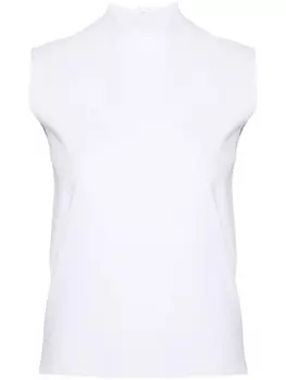 Plan C топ тонкой вязки с воротником-стойкой, белый