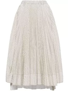Plan C юбка миди в клетку, белый