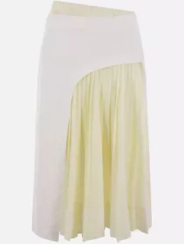 Plan C юбка со складками и панелями, белый