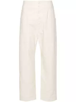 Plan C зауженные брюки с завышенной талией, нейтральный цвет