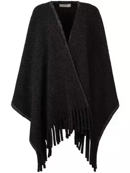 Плащ Agnona с v-образным вырезом, серый