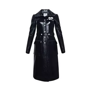 Плащ Courrges Reedition Vinyl Trench Coat, синий