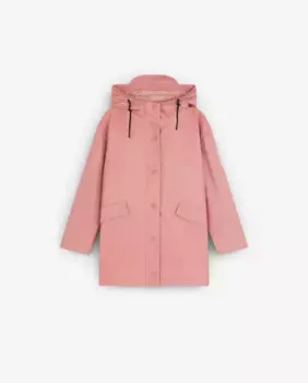Плащ для девочки с капюшоном, боковыми карманами и застежкой на пуговицы Scalpers, розовый