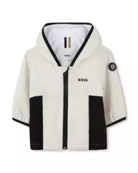Плащ для мальчика белого цвета BOSS Kidswear, белый