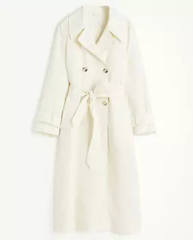 Плащ H&M With A Linen Blend, светло-бежевый