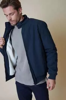 Плащ Harrington на подкладке из искусственной овчины Threadbare, синий