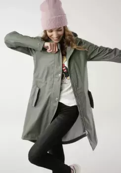 Плащ KangaROOS со шнуром для гибкой регулировки, ветрозащитный и водоотталкивающий, хаки