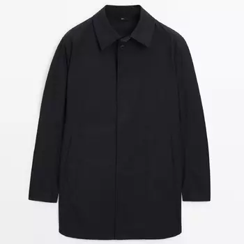 Плащ Massimo Dutti Water-repellent, темно-синий