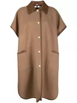 Плащ на кнопках BURBERRY, коричневый
