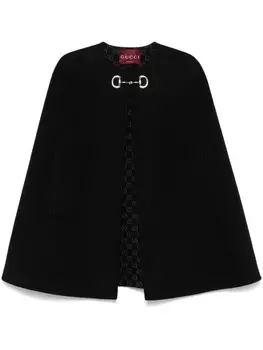 Плащ-накидка Horsebit Gucci, черный