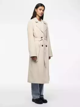 Плащ "PCSCARLETT LS TRENCHCOAT NOOS" Pieces, серый