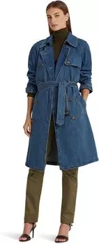 Плащ Petite Denim Trench Coat LAUREN Ralph Lauren, цвет Sophie Wash