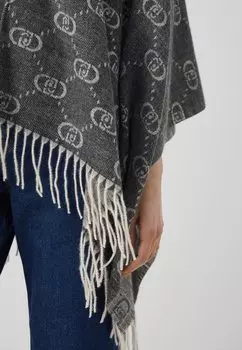 Плащ Poncho Logo Monogram LIU JO, серый